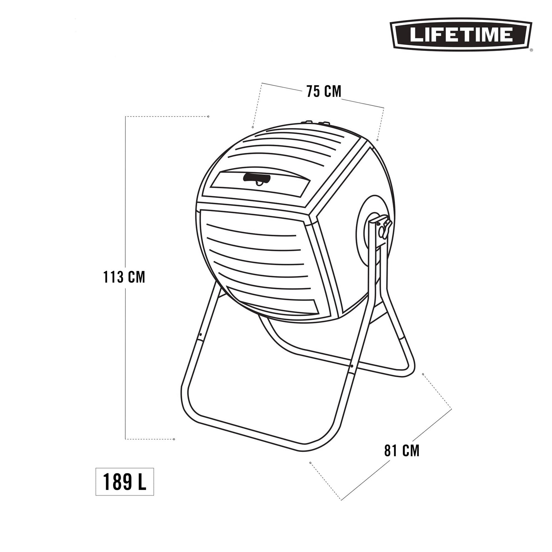 Lifetime 60076 50 gal Compost Tumbler, Black