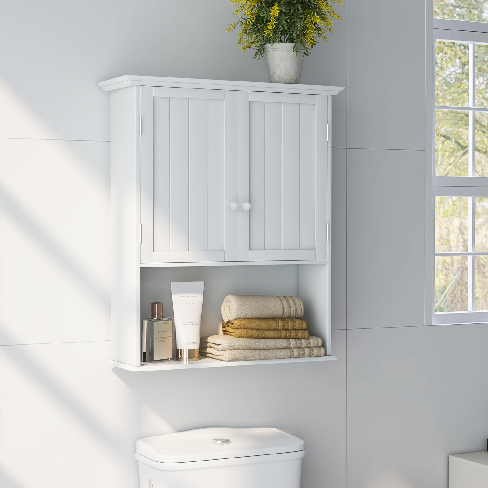 28" H x 23.5" W Wall Mount Medicine Cabinets with Adjustable Shelf and 2-Door for Bathroom Laundry Living Room