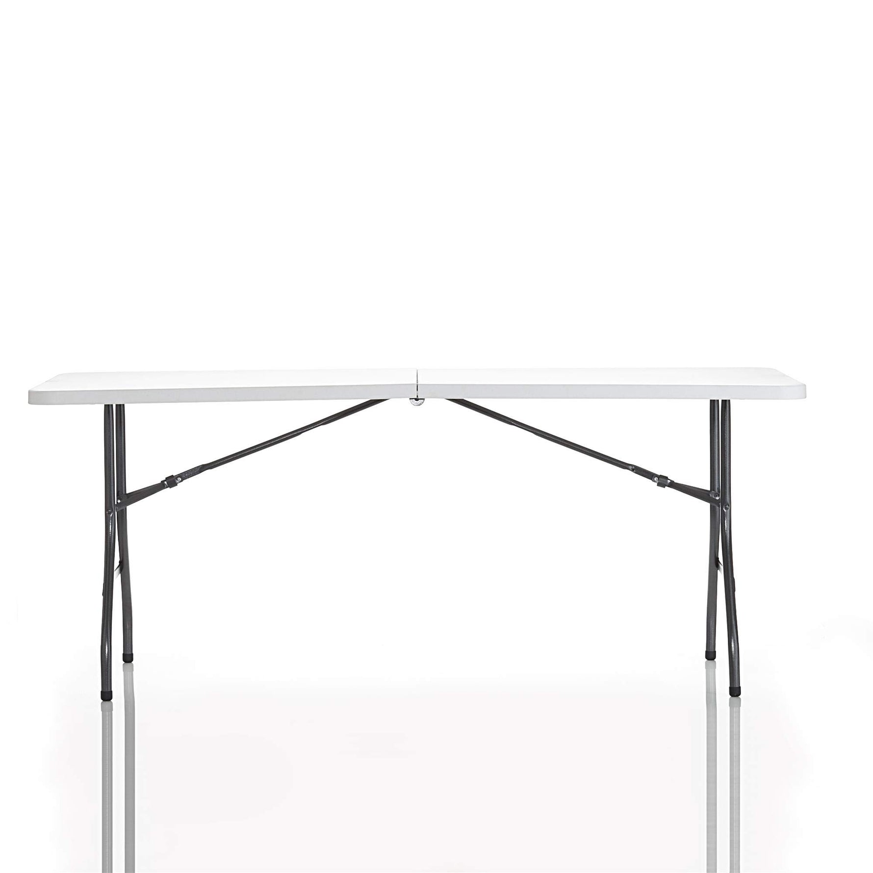 COSCO 6 ft. Fold-in-Half Banquet Table w/Handle, Black