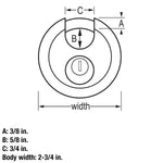 Master Lock 2-Pack Round Steel Padlocks with Shielded Shackle - 2 3/4in.W, Model Number 40T