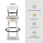Signature Design by Ashley Valebeck Upholstered Swivel Stool, Cushioned Seat, Woven Fabric Upholstery, Wood, 24" H, Brown & Black