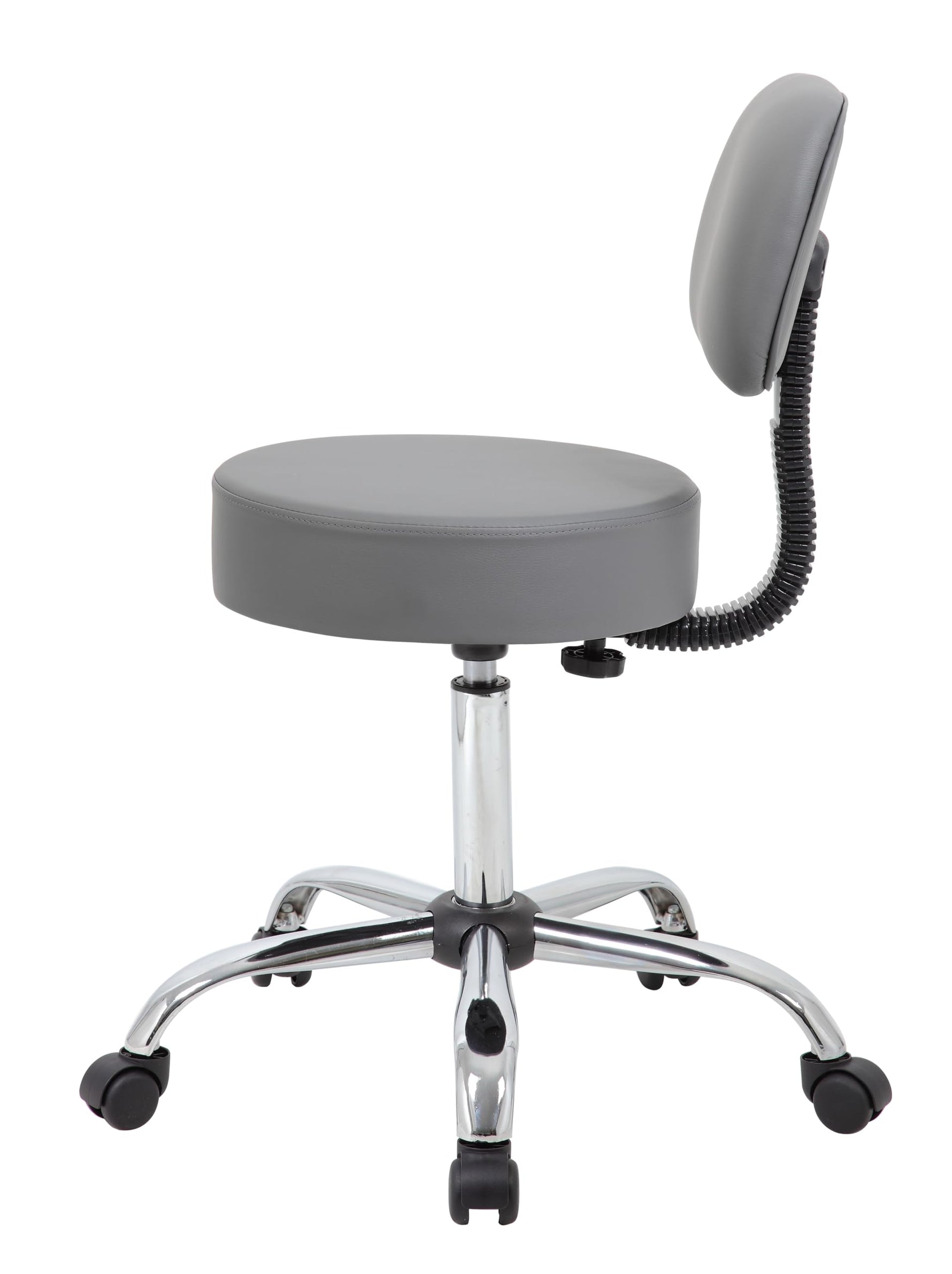 Boss Office Products Antimicrobial Vinyl Medical Spa Stool in Black