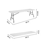 COSCO 6 ft. Fold-in-Half Banquet Table w/Handle, Black