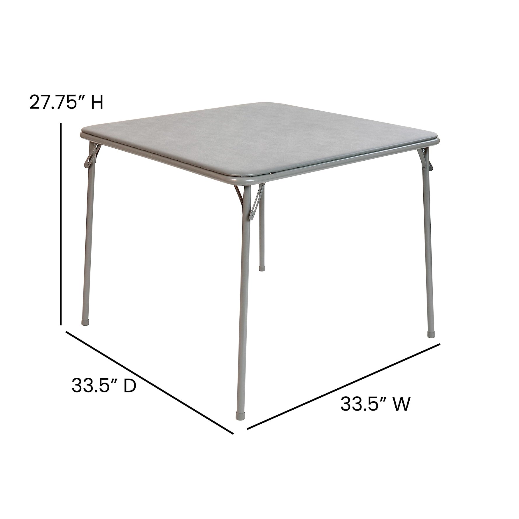 Flash Furniture Madelyn 33.5" Square Folding Multipurpose Card Table with Padded Vinyl Top, Portable Folding Game Table for 4 Players, Black