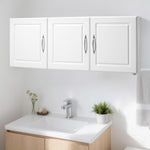 VEVOR Laundry Room Wall Cabinet, 2-Tier Wall Mounted Hanging Cabinet with Adjustable Shelf, Cupboard Storage with 2 Doors, for Kitchen, Bathroom, Laundry, 11.8 x 23.6 x 23.6 in (D x W x H), White