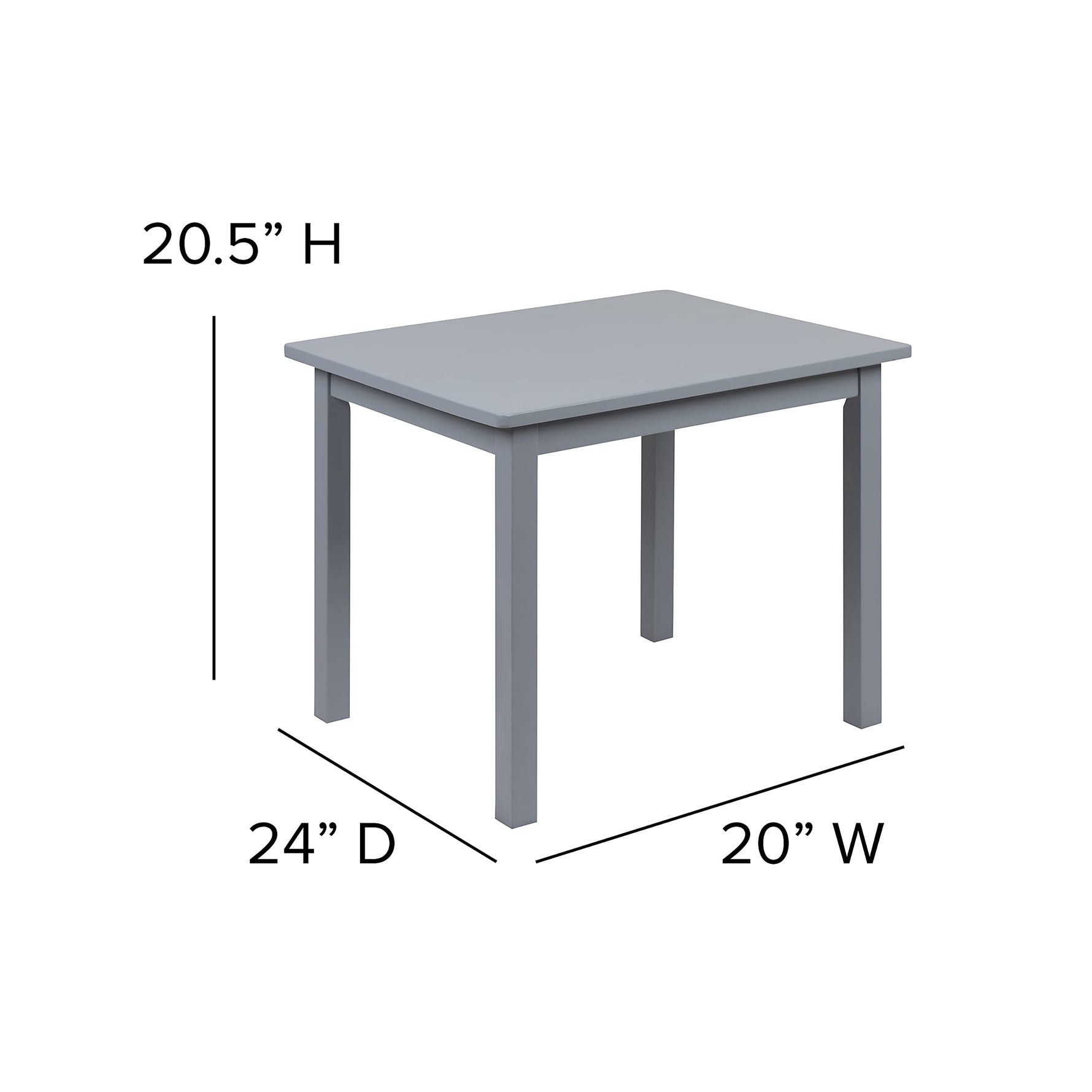 Flash Furniture Kyndl Kids Solid Hardwood Table and Chair Set for Playroom, Bedroom, Kitchen - 3 Piece Set - Natural