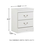 Signature Design by Ashley Alisdair Traditional 2 Drawer Nightstand, 23.75" Tall, Dark Brown