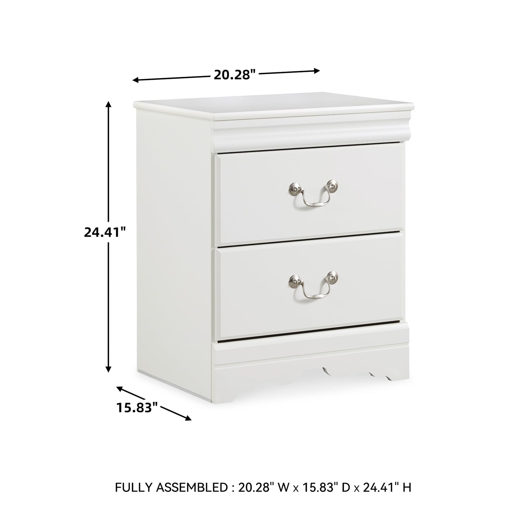 Signature Design by Ashley Alisdair Traditional 2 Drawer Nightstand, 23.75" Tall, Dark Brown