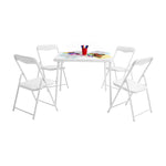 Flash Furniture Mindy Kids 5-Piece set Folding Square Table and Chairs Set for Daycare and Classrooms, Children's Activity Table and Chairs Set, Multicolor