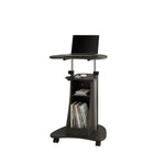 Techni Mobili Sit-to-Stand Rolling Adjustable Height Laptop Cart with Storage, Graphite, 22 x 16 x 46