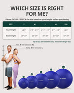 Trideer Exercise Ball for Yoga, Pilates & Fitness – Stability Ball Equipment for Home Gym & Office Chair, Core & Balance Training Accessories, Physical Therapy Equipment, Quick Pump Included, 5 Sizes