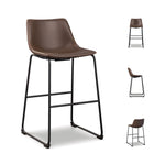 Signature Design by Ashley Centiar 24" Counter Height Modern Bucket Barstool, 2 Count, Black