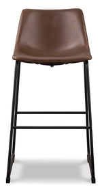 Signature Design by Ashley Centiar 24" Counter Height Modern Bucket Barstool, 2 Count, Black