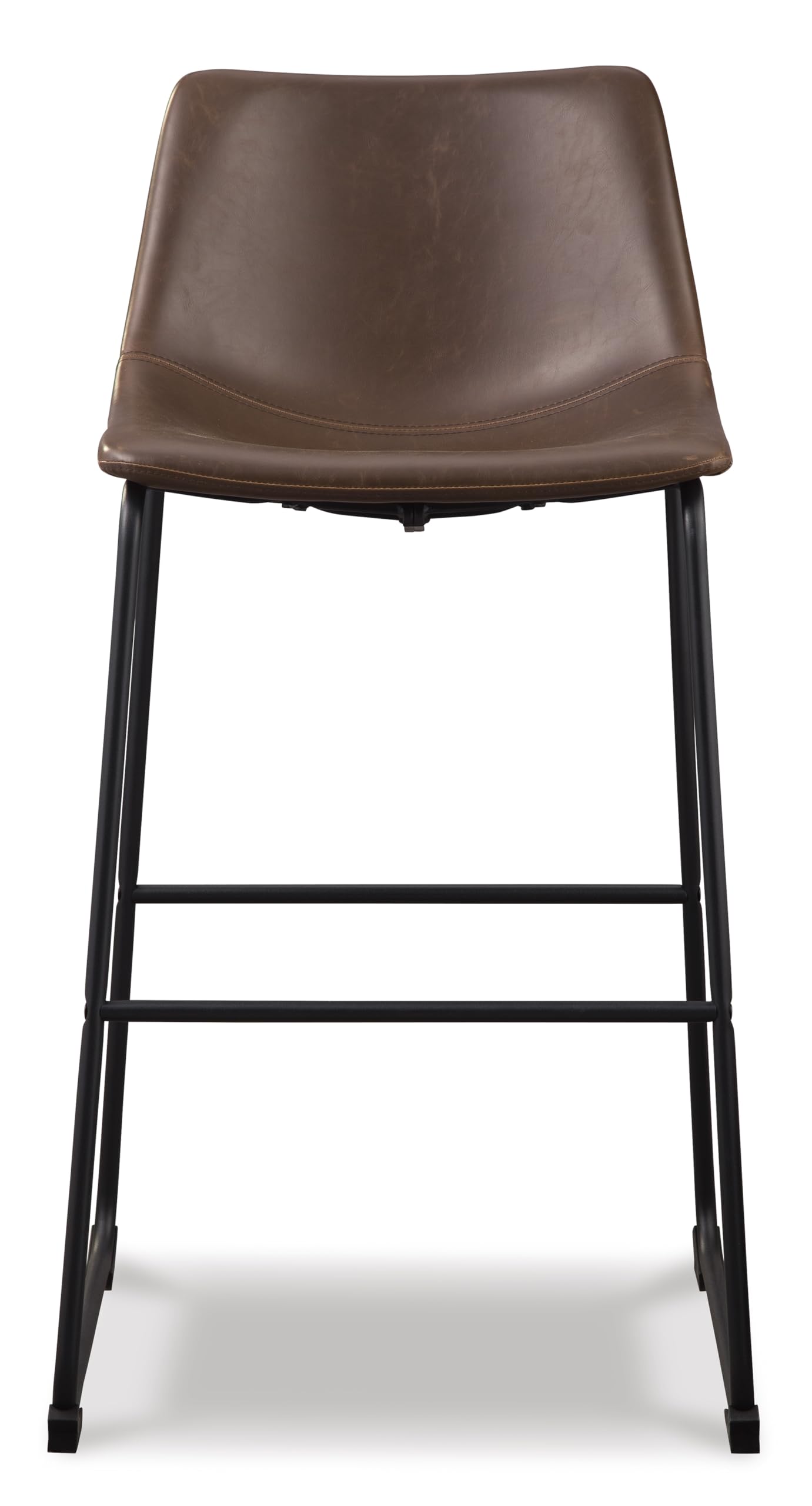 Signature Design by Ashley Centiar 24" Counter Height Modern Bucket Barstool, 2 Count, Black