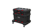 Keter Stack-n-Roll 3-Piece Rolling Tool Storage System – Includes Dolly, Tool Box & Deep Power Tool Case | Modular Mobile Tool Organizer | Stackable Design for Garage, Jobsite & Workshop