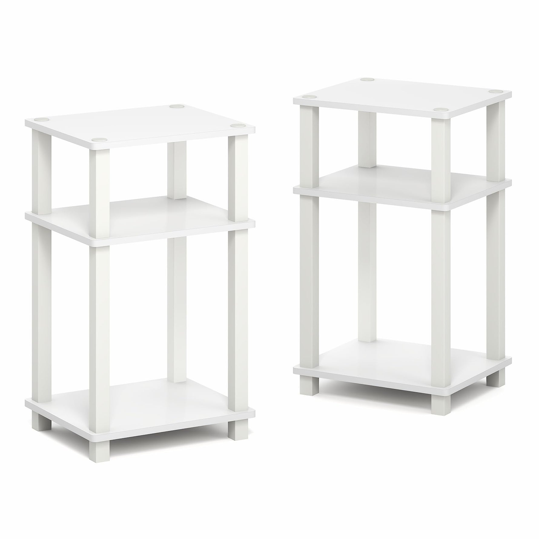 Furinno JUST Side Table, 3-Tier End Table, Open Shelves Night Stand, Bedside Table, Toolless Assembly, for Living Room, Bedroom, Bathroom, Columbia Walnut