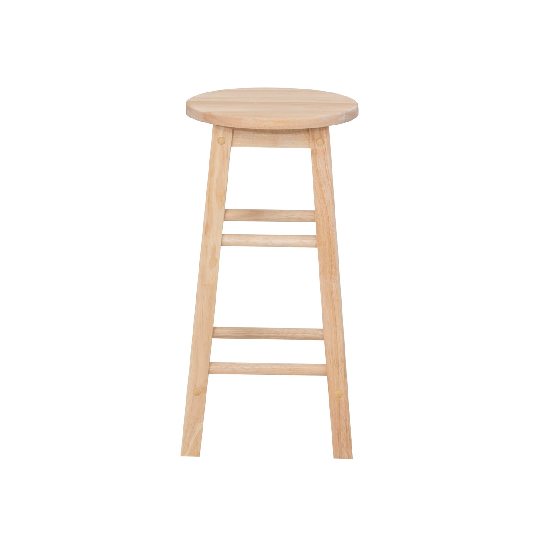 Linon Natural Barstool with Round Seat, 24-Inch