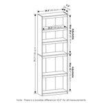 Furinno Jaya Book Shelf, 5-Tier Bookshelf, Bookcase with Adjustable Shelves, 9.5 x 24.5 x 71.2, for Organization and Storage, for Living Room, Bedroom, Home Office, Blackwood