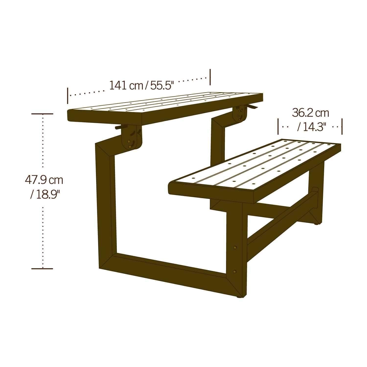 LIFETIME 60054 Convertible Bench / Table, Faux Wood Construction