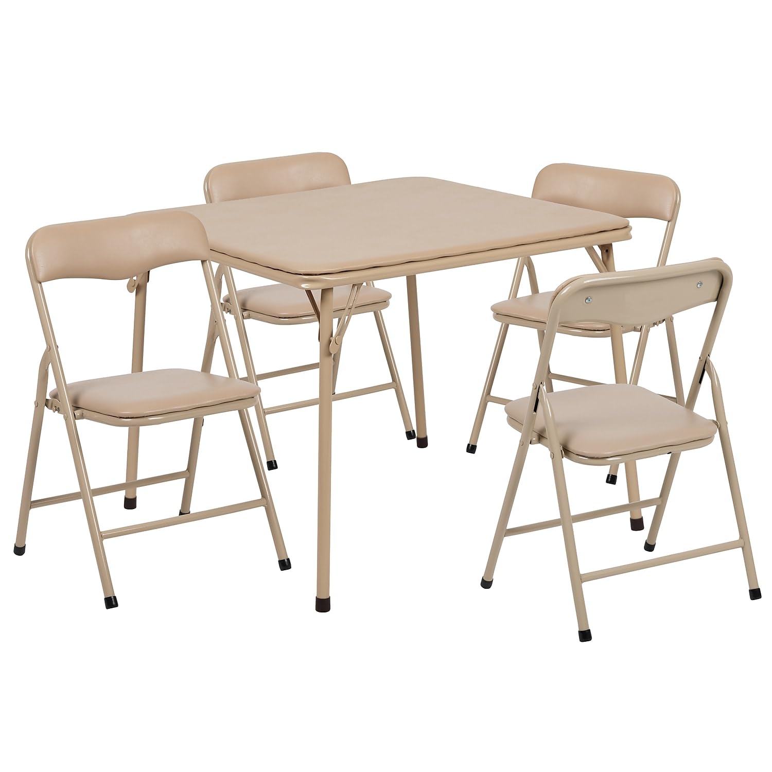 Flash Furniture Mindy Kids 5-Piece set Folding Square Table and Chairs Set for Daycare and Classrooms, Children's Activity Table and Chairs Set, Multicolor