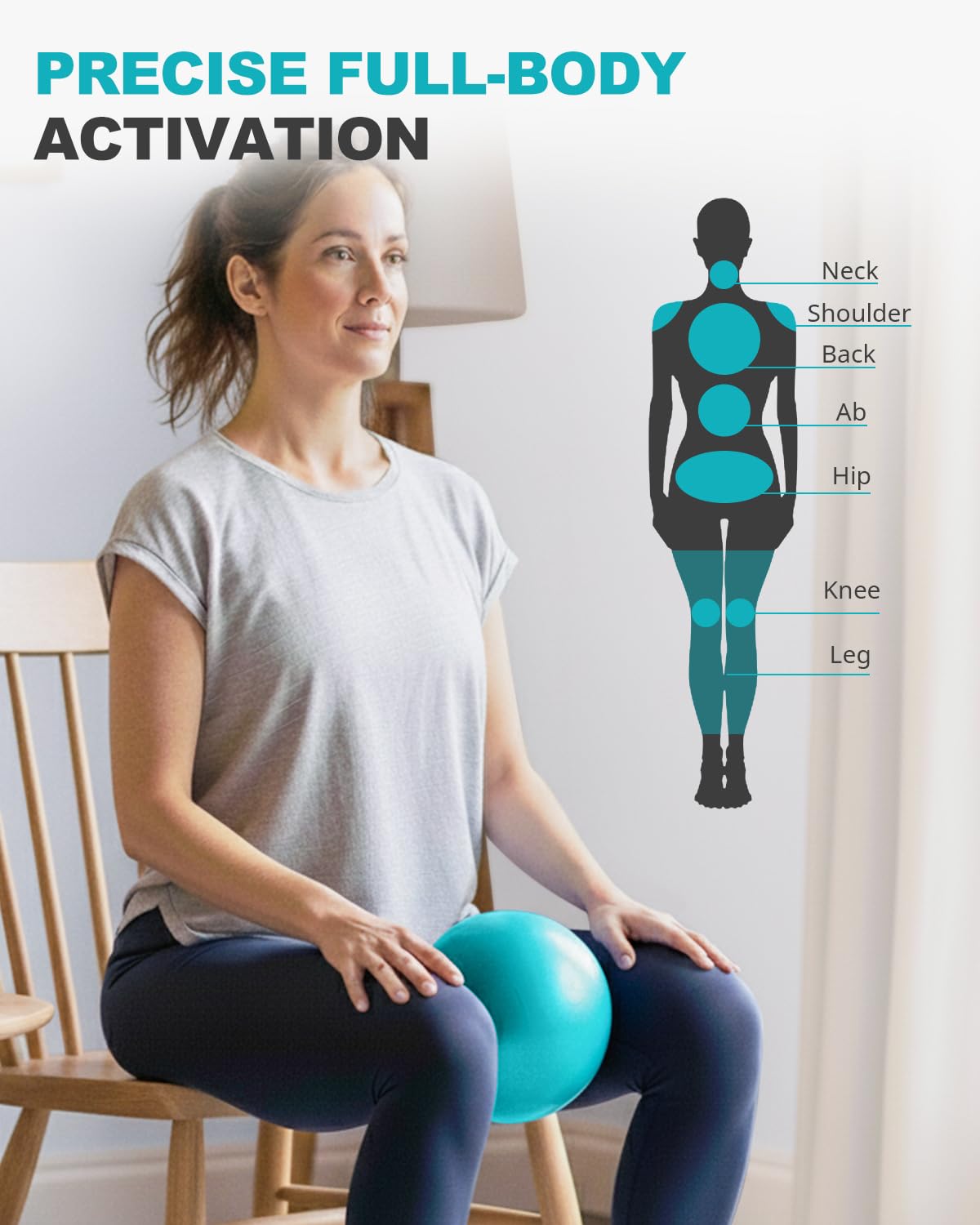 Trideer Exercise Ball for Yoga, Pilates & Fitness – Stability Ball Equipment for Home Gym & Office Chair, Core & Balance Training Accessories, Physical Therapy Equipment, Quick Pump Included, 5 Sizes