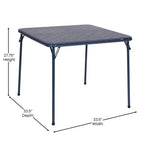 Flash Furniture Madelyn 33.5" Square Folding Multipurpose Card Table with Padded Vinyl Top, Portable Folding Game Table for 4 Players, Black
