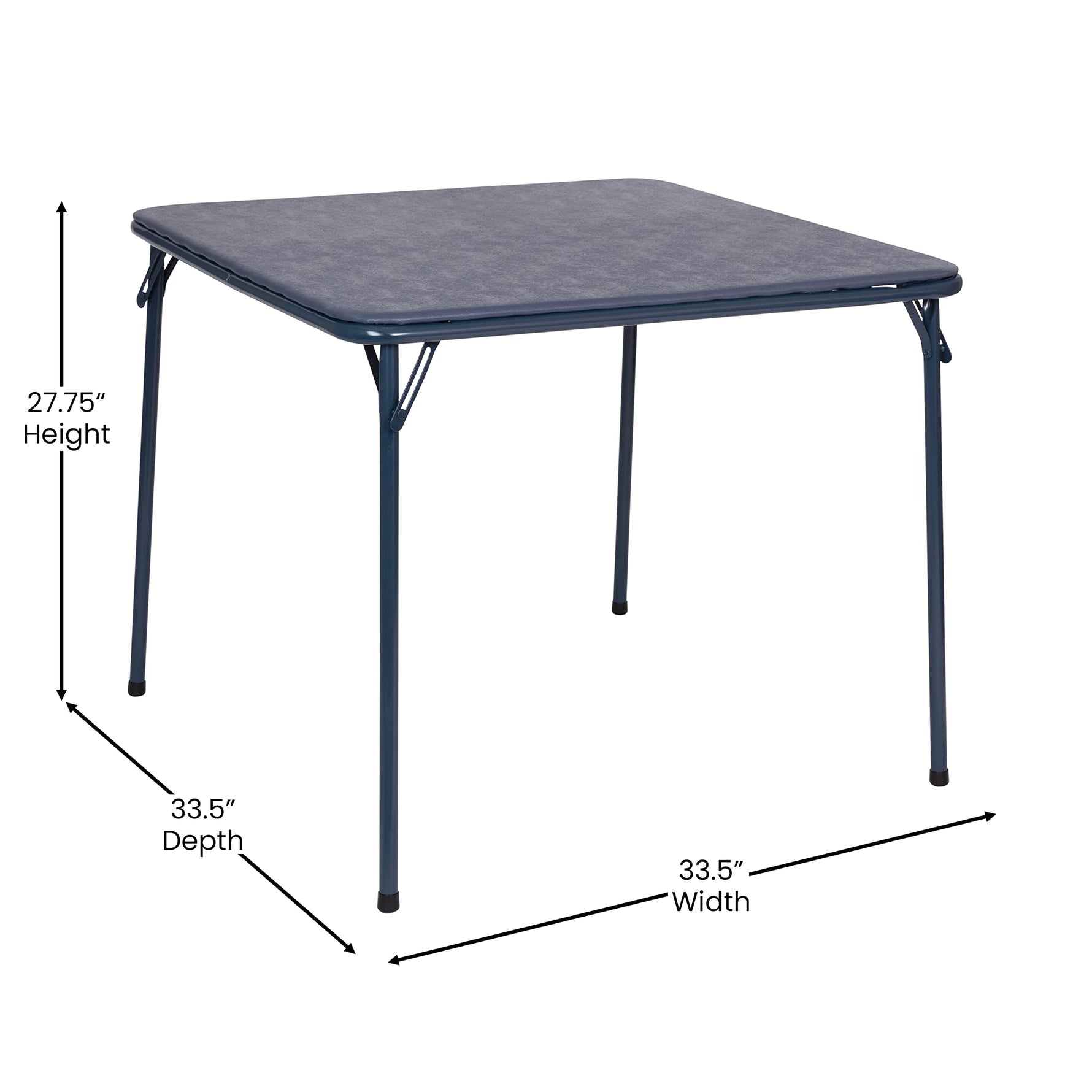 Flash Furniture Madelyn 33.5" Square Folding Multipurpose Card Table with Padded Vinyl Top, Portable Folding Game Table for 4 Players, Black