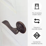 Design House 700534 Springdale Privacy Bed and Bath Door Lever Oil Rubbed Bronze