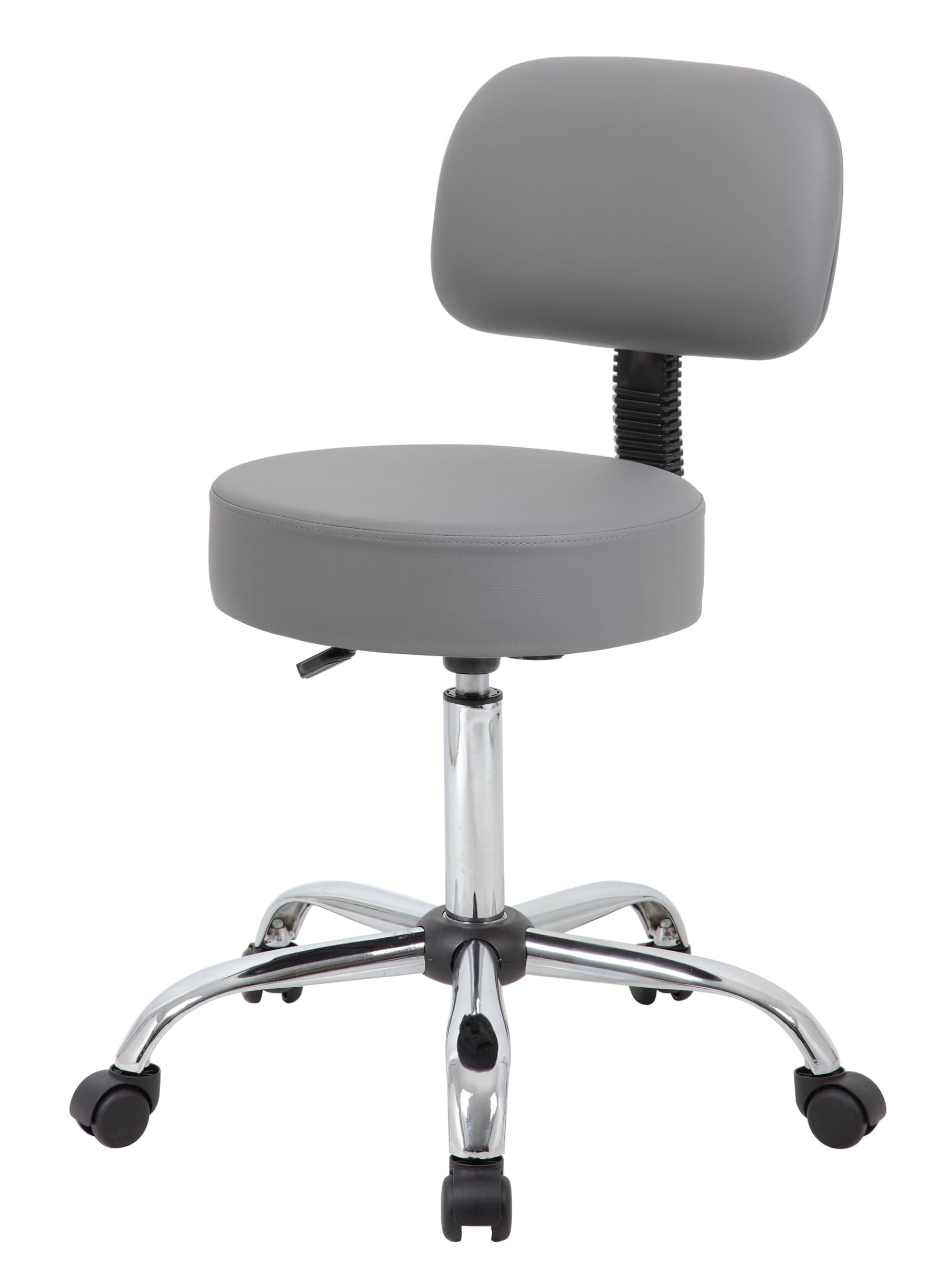 Boss Office Products Antimicrobial Vinyl Medical Spa Stool in Black