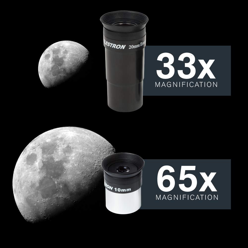 Celestron – AstroMaster 130EQ Newtonian Telescope – Manual Reflector for Beginners – Aluminized Mirror – Adjustable-Height Tripod – Includes Accessories Plus Astronomy Software Package