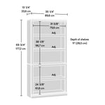Sauder 5-Shelf Split Bookcase/ Book shelf, Oiled Oak finish