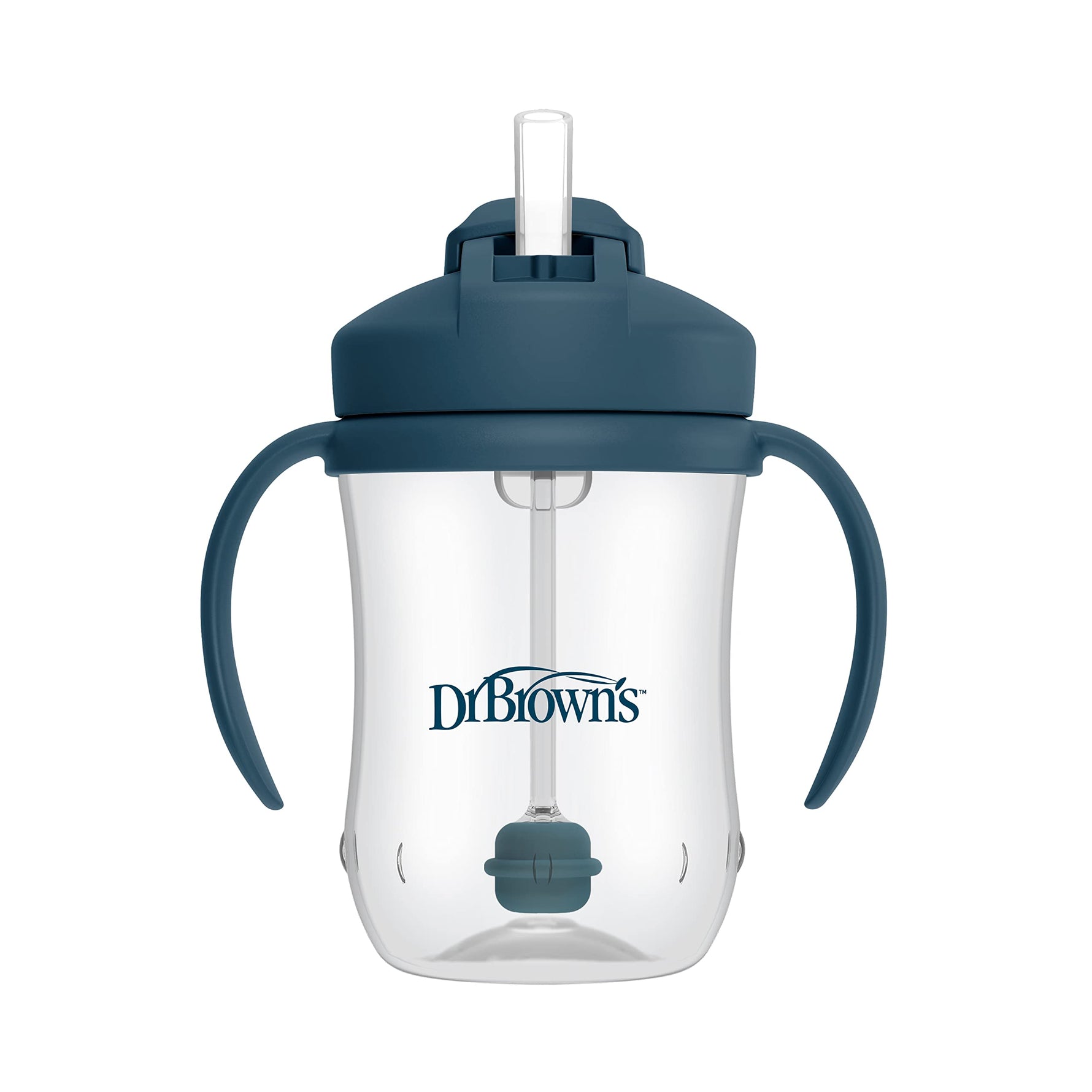 Dr. Brown's Milestones Baby's First Straw Cup, Training Cup with Weighted Straw, 9 oz/270 mL, BPA-free, 6m+, Dark Blue, 1-Pack