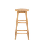 Linon Natural Barstool with Round Seat, 24-Inch