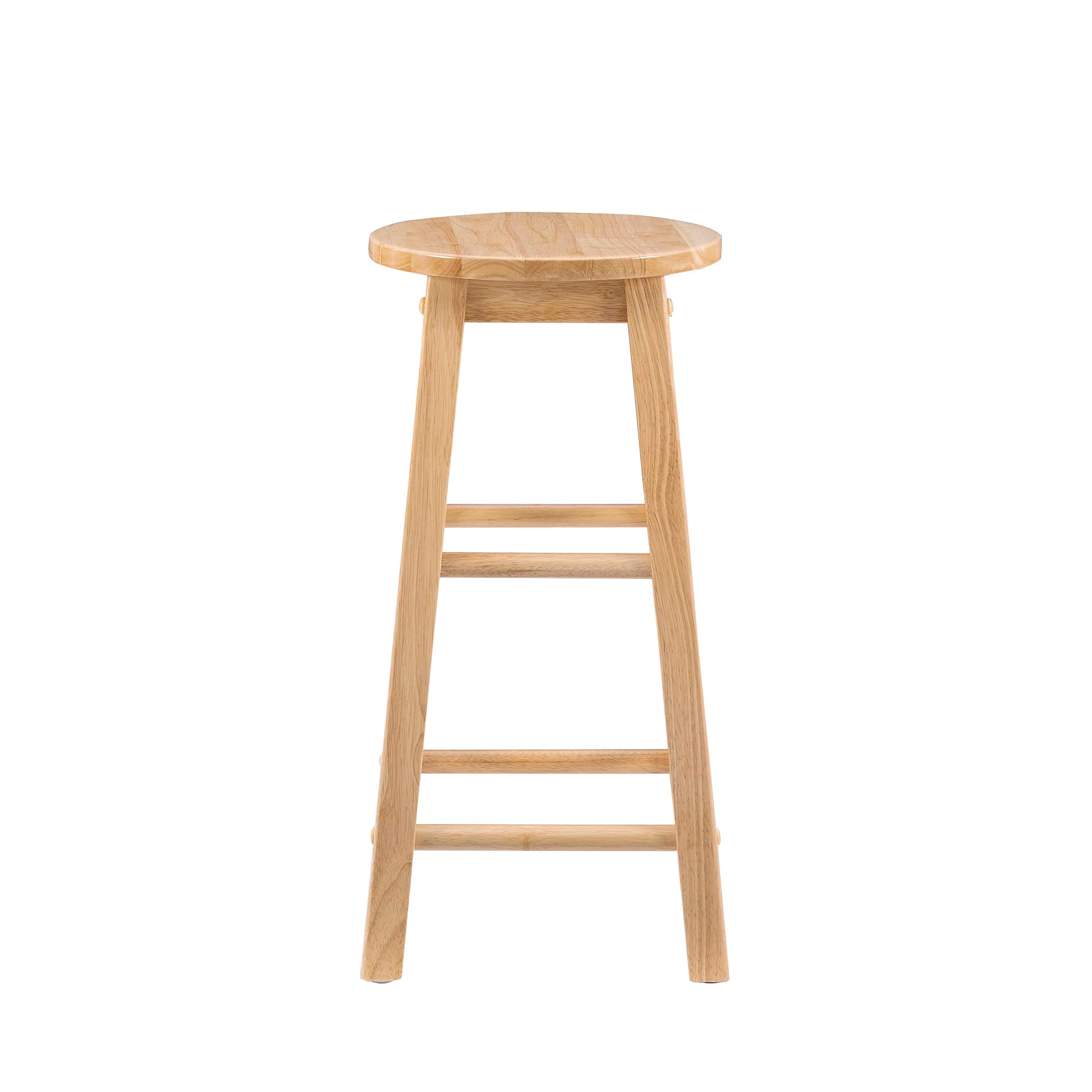 Linon Natural Barstool with Round Seat, 24-Inch