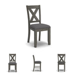 Signature Design by Ashley Caitbrook Rustic 7-Piece Dining Set – Rectangular Table with 6 X-Back Upholstered Chairs, Gray