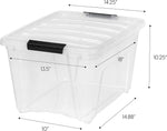 IRIS USA 6-Pack 6 Quart Storage Bins with Lids | Transparent design makes contents easy to find. Ideal for shoes, photos, documents, and small essentials. Nestable design