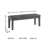 Signature Design by Ashley Ralene Tufted Upholstered Dining Room Bench, Medium Brown