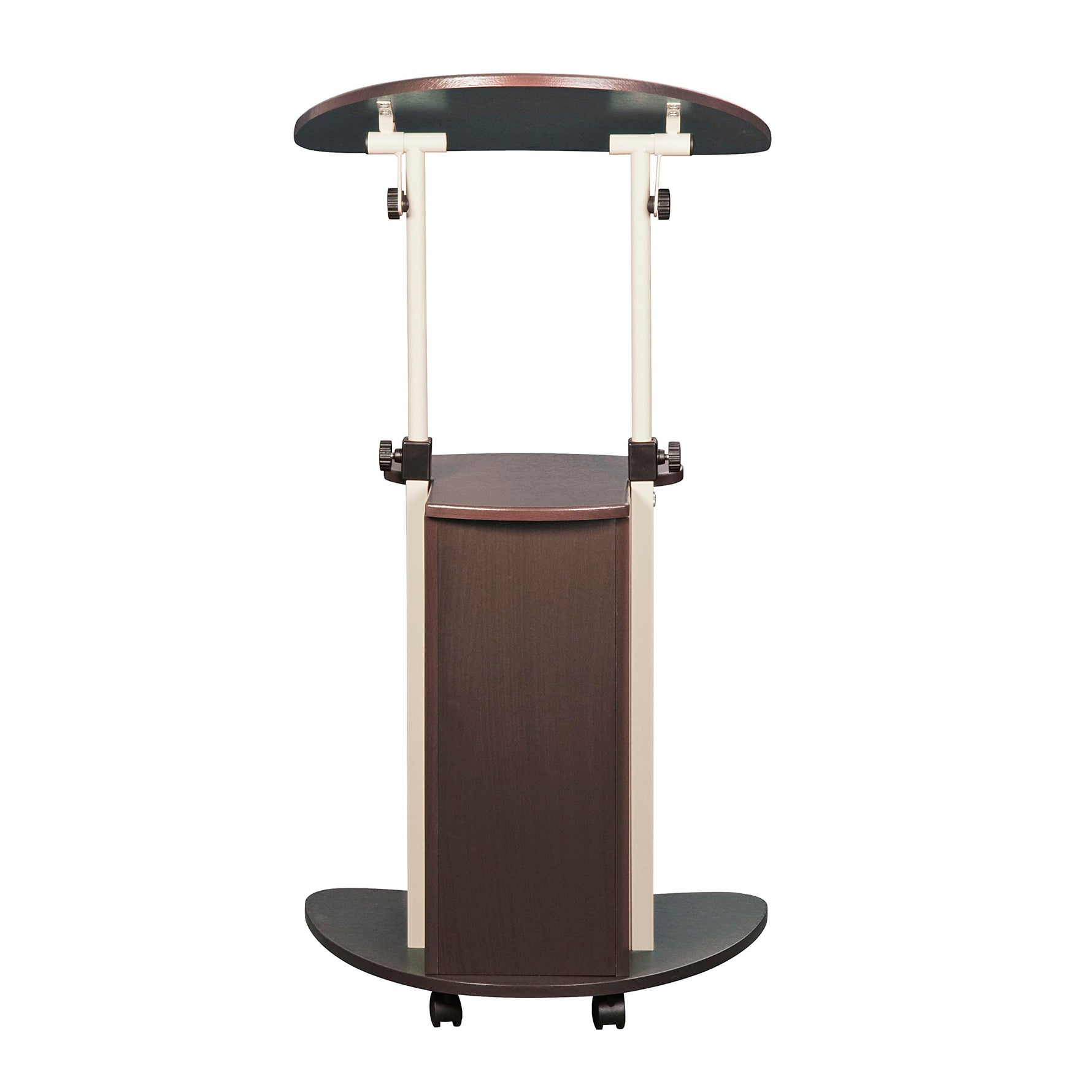 Techni Mobili Sit-to-Stand Rolling Adjustable Height Laptop Cart with Storage, Graphite, 22 x 16 x 46