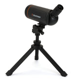 Celestron Mini Mak 70mm Angled Spotting Scope – Maksutov Spotting Scope – Great for Long Range Viewing – 25–75x Zoom Eyepiece – Multi-Coated Optics – Rubber Armored – Tabletop Tripod Included