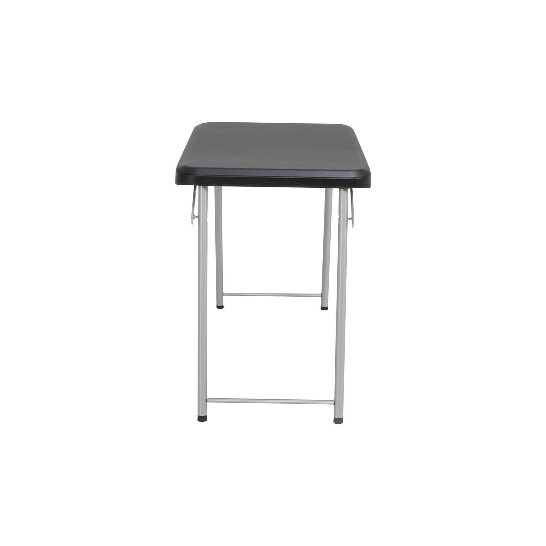 LIFETIME Stacking Compact Folding Table, 30 in. x 20 in., Black and Silver, Indoor/Outdoor