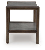 Signature Design by Ashley Havalance Farmhouse Rectangular End Table, Floor Shelf, Wood, 26" W x 24.13" D x 24" H, Vintage Gray & White with Weathered Finish