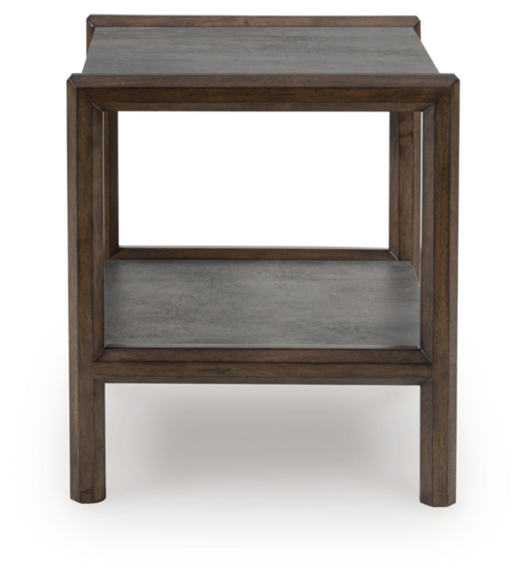 Signature Design by Ashley Havalance Farmhouse Rectangular End Table, Floor Shelf, Wood, 26" W x 24.13" D x 24" H, Vintage Gray & White with Weathered Finish