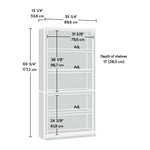 Sauder 5-Shelf Split Bookcase/ Book shelf, Oiled Oak finish