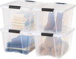 IRIS USA 6-Pack 6 Quart Storage Bins with Lids | Transparent design makes contents easy to find. Ideal for shoes, photos, documents, and small essentials. Nestable design