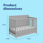 Graco Hadley 5-in-1 Convertible Crib with Drawer – GREENGUARD Gold Certified, Fits Standard Crib Mattress, Converts to Toddler Bed, Daybed and Full Bed, 4 Adjustable Mattress Heights (White)
