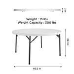 COSCO 6 ft. Fold-in-Half Banquet Table w/Handle, Black