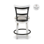 Signature Design by Ashley Valebeck Upholstered Swivel Stool, Cushioned Seat, Woven Fabric Upholstery, Wood, 24" H, Brown & Black