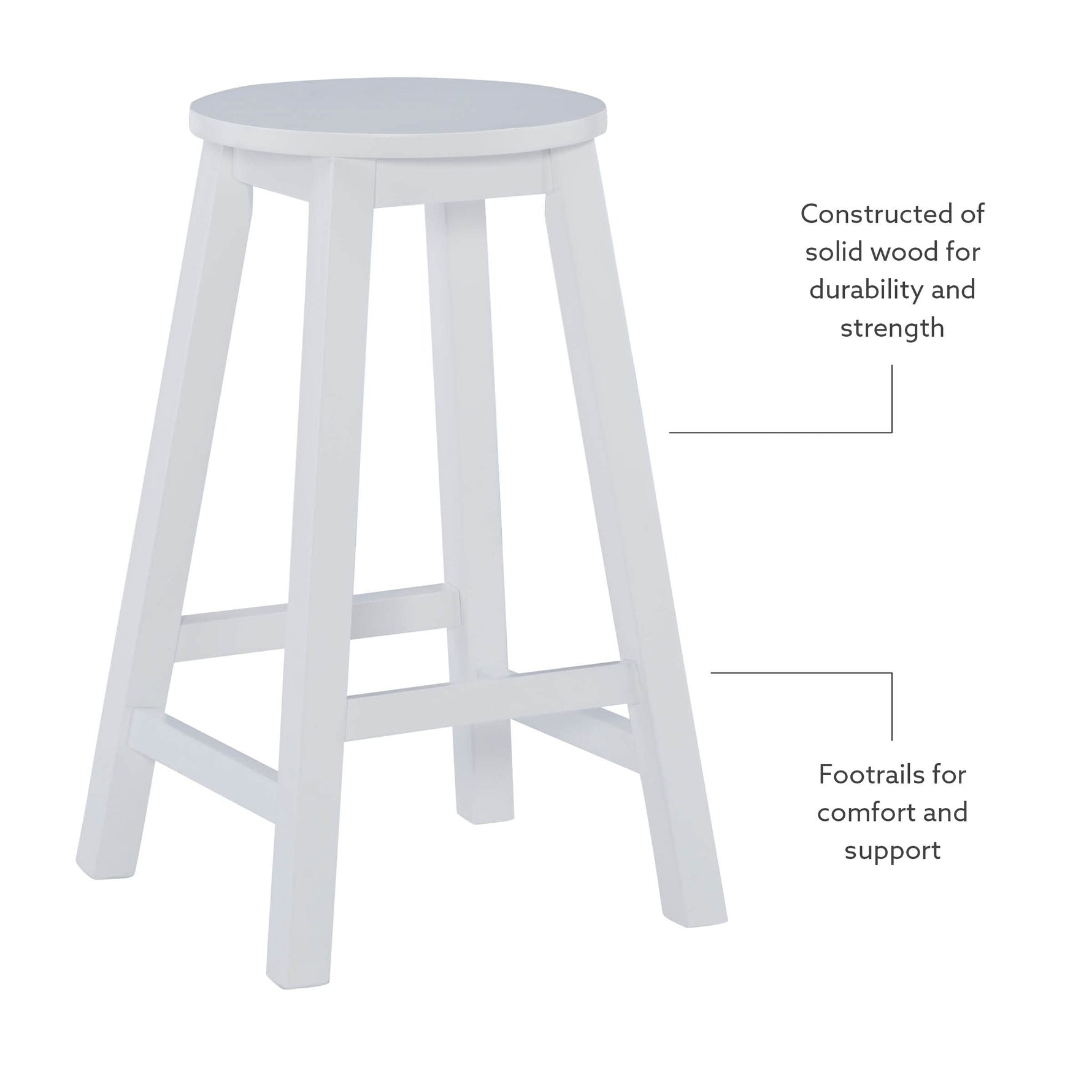 Linon Natural Barstool with Round Seat, 24-Inch
