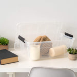 IRIS USA 6-Pack 6 Quart Storage Bins with Lids | Transparent design makes contents easy to find. Ideal for shoes, photos, documents, and small essentials. Nestable design