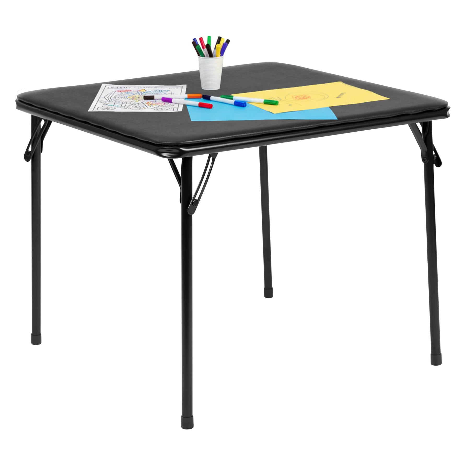 Flash Furniture Mindy Kids 5-Piece set Folding Square Table and Chairs Set for Daycare and Classrooms, Children's Activity Table and Chairs Set, Multicolor